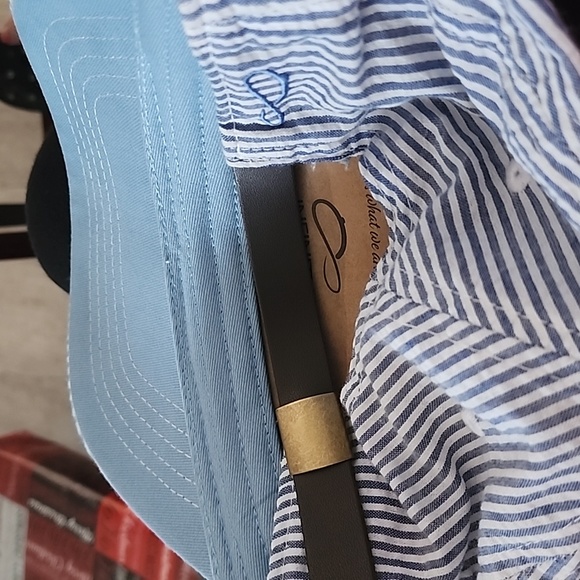 Blue and white striped cap.  Brand new - Picture 3 of 5